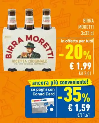 Conad Superstore BIRRA MORETTI 3x33 cl offerta