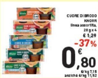 Conad CUORE DI BRODO KNORR Inea assortita, 28 g x 4 offerta