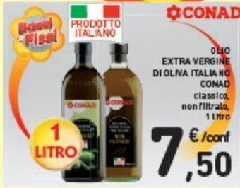 Conad OLIO EXTRA VERGINE DI OLIVA ITALIA HO CONAD classico, non filtrato, 1 litro offerta