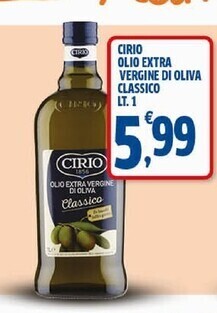 Sigma Cirio olio extra vergine di oliva classico offerta