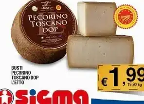 Sigma Formaggi della famiglia busti pecorino toscano dop offerta