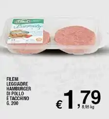 Sigma Fileni leggiadre hamburger di pollo e tacchino g. 200 offerta