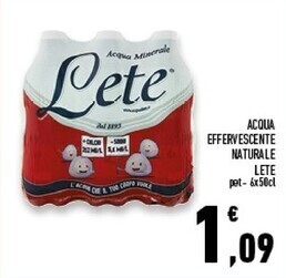 Conad Superstore Lete acqua effervescente naturale offerta