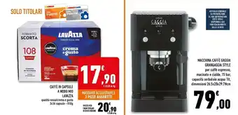 Conad Superstore Lavazza caffè in capsule a modo mio offerta
