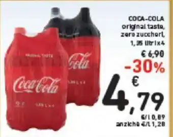 Conad COCA-COLA original tasto, zero zuccherl, 1,35 Ultrix4 offerta