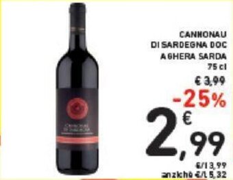 CANNONAU DI SARDEGNA DOC AGHERA SARDA 75 cl