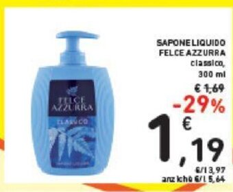 Conad SAPONE LIQUIDO FELCE AZZURRA classico, 300 ml offerta