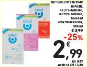 Conad DETERGENTE INTIMO INFASIL 300 ml offerta