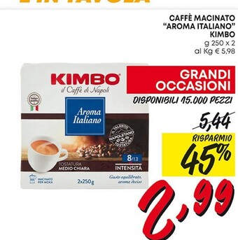 Pam Kimbo caffè macinato aroma italiano offerta