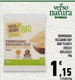 Conad Superstore Conad parmigiano reggiano dop grattugiato fresco biologico offerta