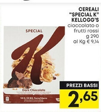 Pam Kelloggs cereali special k offerta