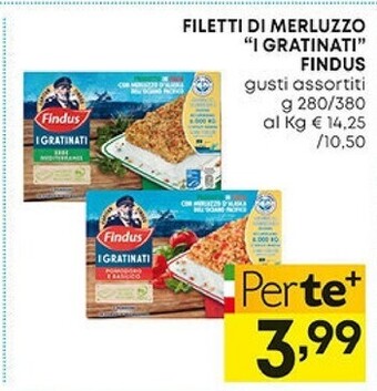 Pam Findus filetti di merluzzo i gratinati offerta