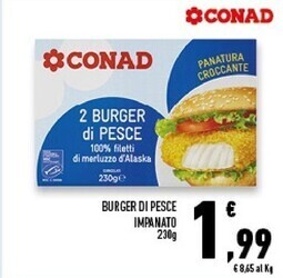 Conad Superstore Conad burger di pesce impanato offerta