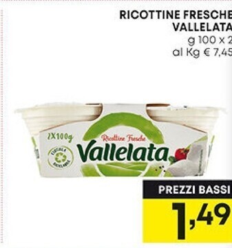 Pam Vallelata ricottine fresche offerta