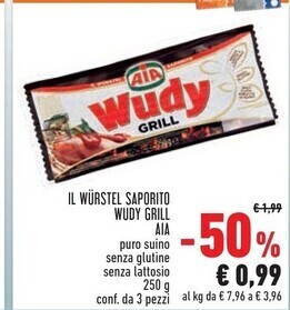 Conad City Aia il wurstel saporito wudy grill offerta