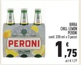 Conad Peroni birra chill lemon offerta