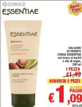 Conad BALSAMO NUTRIENTE CONAD ESSENTIAE con burro di argan 200 ml offerta