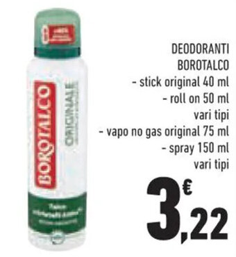 Conad Superstore DEODORANTI BOROTALCO - stick original 40 ml offerta