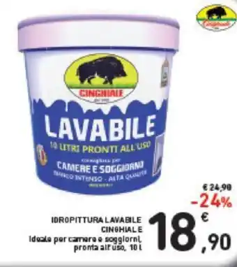 CINGHIALE IDROPITTURA LAVABILE 10 L