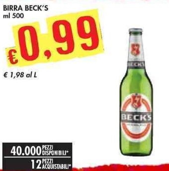 Bennet BIRRA BECK'S ml 500 offerta