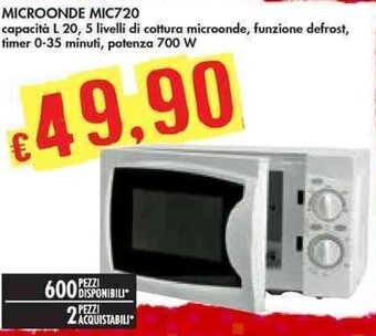Bennet MICROONDE MIC720 offerta