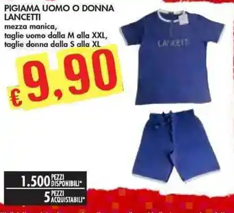Bennet PIGIAMA UOMO O DONNA LANCETTI offerta