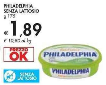 Bennet PHILADELPHIA SENZA LATTOSIO g 175 offerta