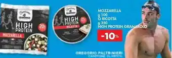 Bennet MOZZARELLA g 100 O RICOTTA 250 g HIGH PROTEIN GRANAROLO offerta