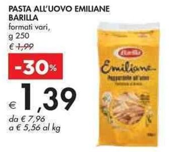Bennet PASTA ALL'UOVO EMILIANE BARILLA g 250 offerta