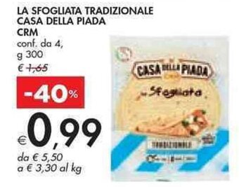 Bennet LA SFOGLIATA TRADIZIONALE CASA DELLA PIADA CRM conf. da 4, g 300 offerta