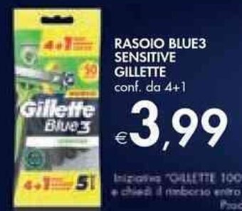 Bennet RASOIO BLUE3 SENSITIVE GILLETTE conf. da 4+1 offerta