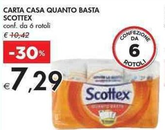 Bennet CARTA CASA QUANTO BASTA SCOTTEX conf. da 6 rotoli offerta