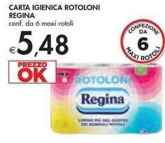 Bennet CARTA IGIENICA ROTOLONI REGINA conf. da 6 maxi rotoli offerta