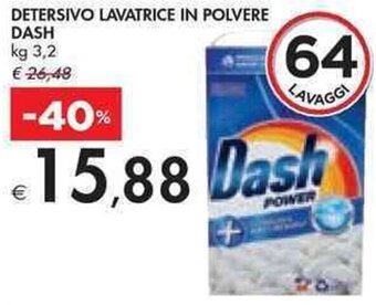 Bennet DETERSIVO LAVATRICE IN POLVERE DASH kg 3,2 offerta