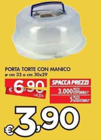 Bennet PORTA TORTE CON MANICO cm 33 o cm 30x29 offerta