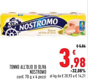 Conad City TONNO ALL'OLIO DI OLIVA NOSTROMO conf. 70 g x 4 pezzi offerta