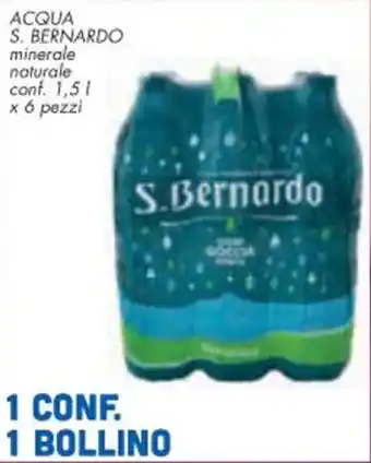Conad City ACQUA S. BERNARDO minerale naturale conf. 1,51 x 6 pezzi offerta