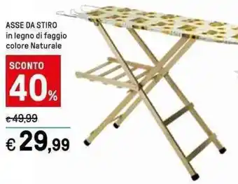 Iper La Grande ASSE DA STIRO in legno di faggio colore Naturale offerta
