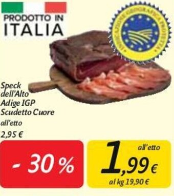 Carrefour Market Speck dell'Alto Adige IGP Scudetto Cuore offerta