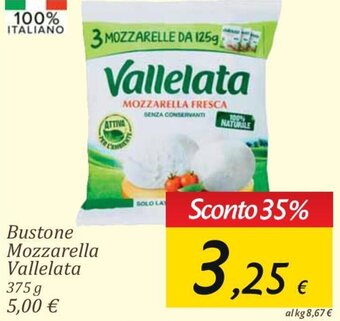 Carrefour Market Bustone Mozzarella Vallelata 375 g offerta