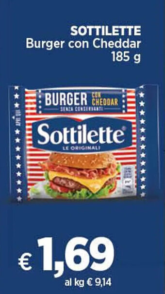 Crai SOTTILETTE Burger con Cheddar 185 g offerta