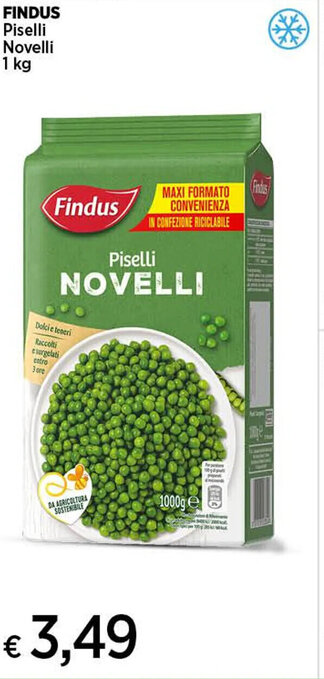 Crai FINDUS Piselli Novelli 1 kg offerta