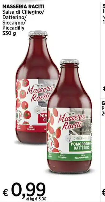 Crai MASSERIA RACITI Salsa di Ciliegino 330 g offerta