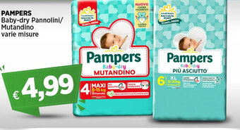 Crai PAMPERS Baby-dry Pannolini/ Mutandino varie misure offerta