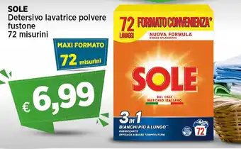 Crai SOLE Detersivo lavatrice polvere fustone 72 misurini offerta