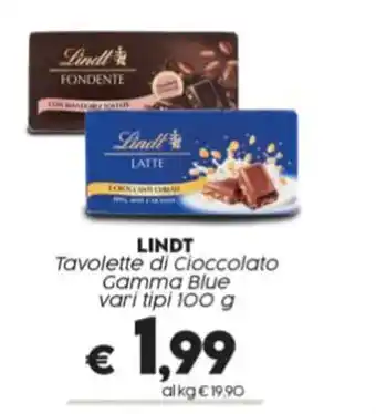Crai LINDT Tavolette di cioccolato Gamma Blue 100 g offerta