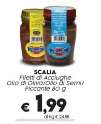 Crai SCALIA Filetti di Acciughe Olio di Oliva/Olio di Semi/ Piccante 80 g offerta
