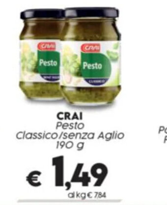 Crai CRAI Pesto Classico/senza Aglio 190 g offerta
