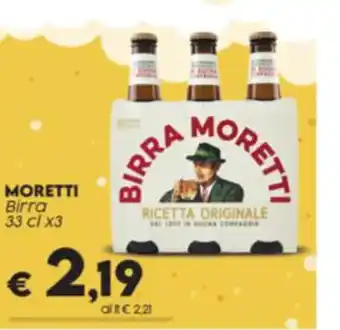 Crai MORETTI Birra 33 cl x3 offerta