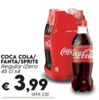 Crai COCA COLA/ FANTA/SPRITE Regular/Zero 45 cl x4 offerta